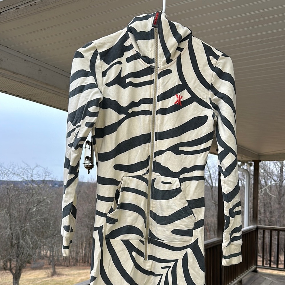 Zebra Print Hooded Onesie